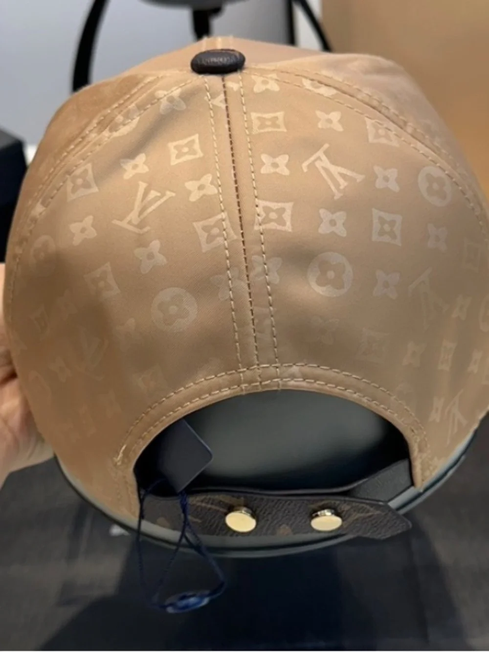 Louis. Vuitton. Get Ready Beige and Brown Signature Monogram Hat Cap